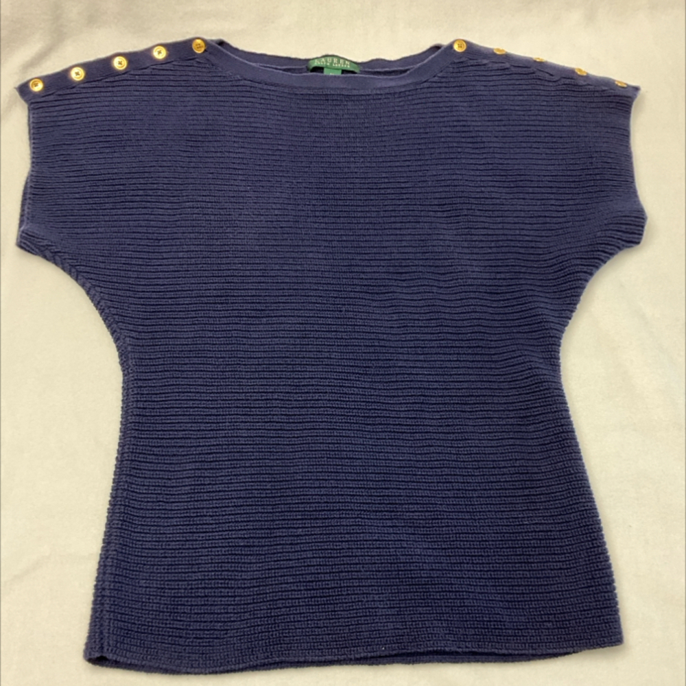 LAUREN-RALP LAUREN-CAP SLEEVE M TOP